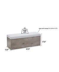 Streamdale Furniture Shelton Ivory Chenille Storage Bench