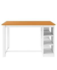 Streamdale Furniture 60" Farmhouse Counter Height Dining Set with Storage & Chairs, White