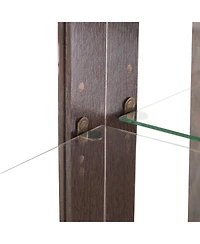 Streamdale Furniture Cherry Curio Cabinet - Lighted Display, Mirrored Back