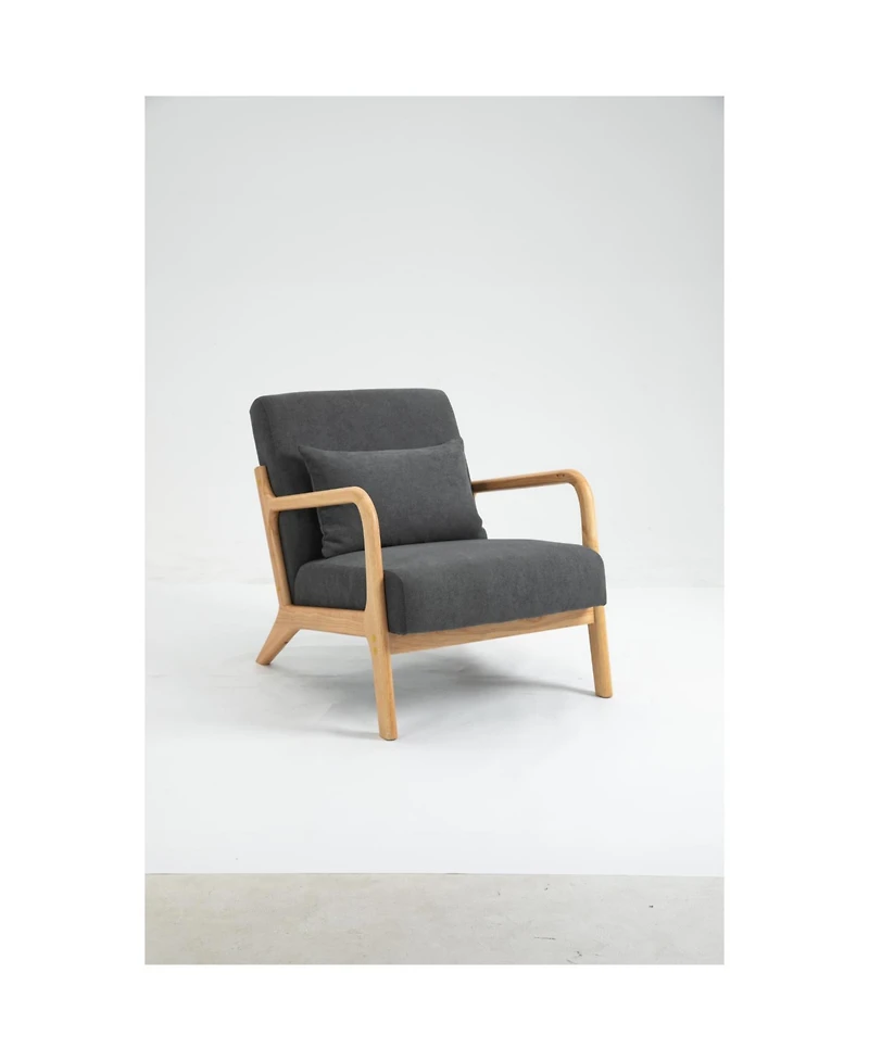 Streamdale Furniture Streamdale Mid Century Accent Chair with Wood Frame & Waist Cushion