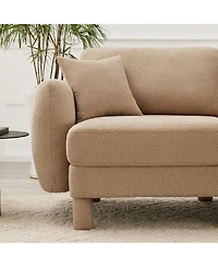 Streamdale Furniture Boucle 4-Seater Sofa, Shell Armrests, Coffee