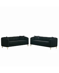Streamdale Furniture Streamdale Oversized Chenille Sofa, Modern Tufted Couch, Gold Legs