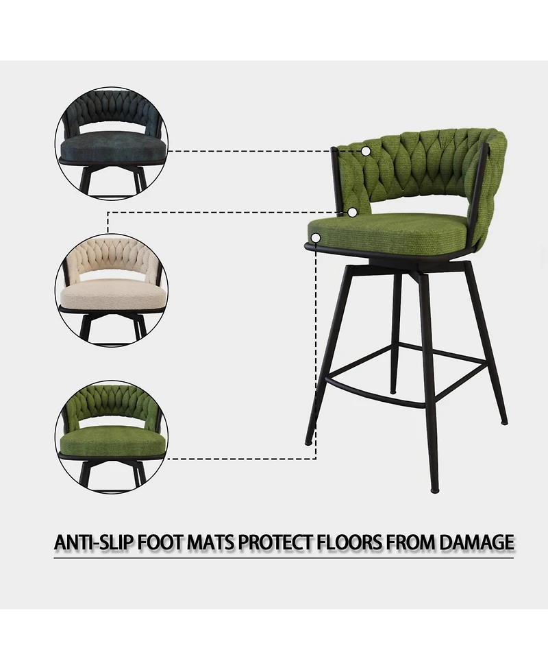 Streamdale Furniture 26" Linen Bar Stools Set of 2