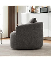 Streamdale Furniture 360 Swivel Accent Barrel Chair with Throw Pillow