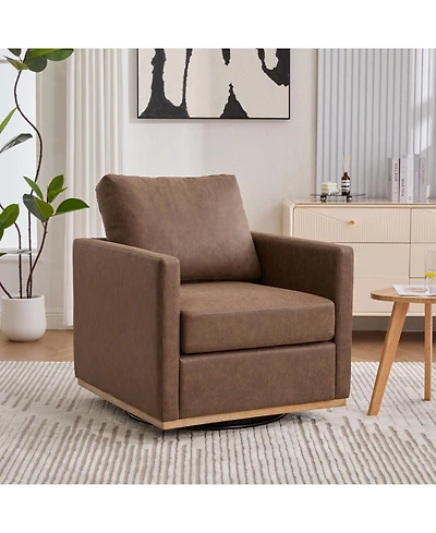 Streamdale Furniture Upholstered Swivel Accent Chair - Coffee Pu