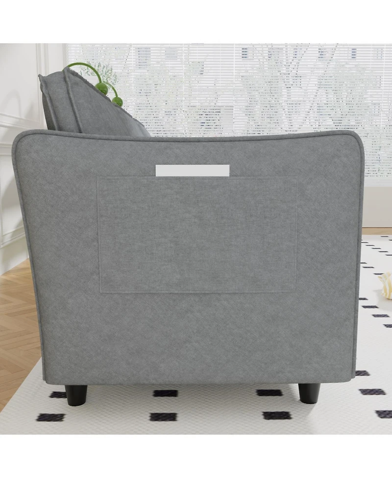 Streamdale Furniture Streamdale 107.8" 3 Seater L-Shaped Sofa Couch with Ottoman & Pockets