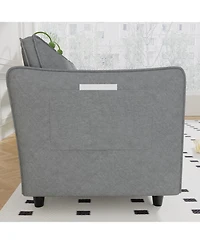 Streamdale Furniture Streamdale 107.8" 3 Seater L-Shaped Sofa Couch with Ottoman & Pockets