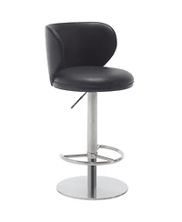 Streamdale Furniture Titanium Leather Bar Stool, Swivel Adjustable Height