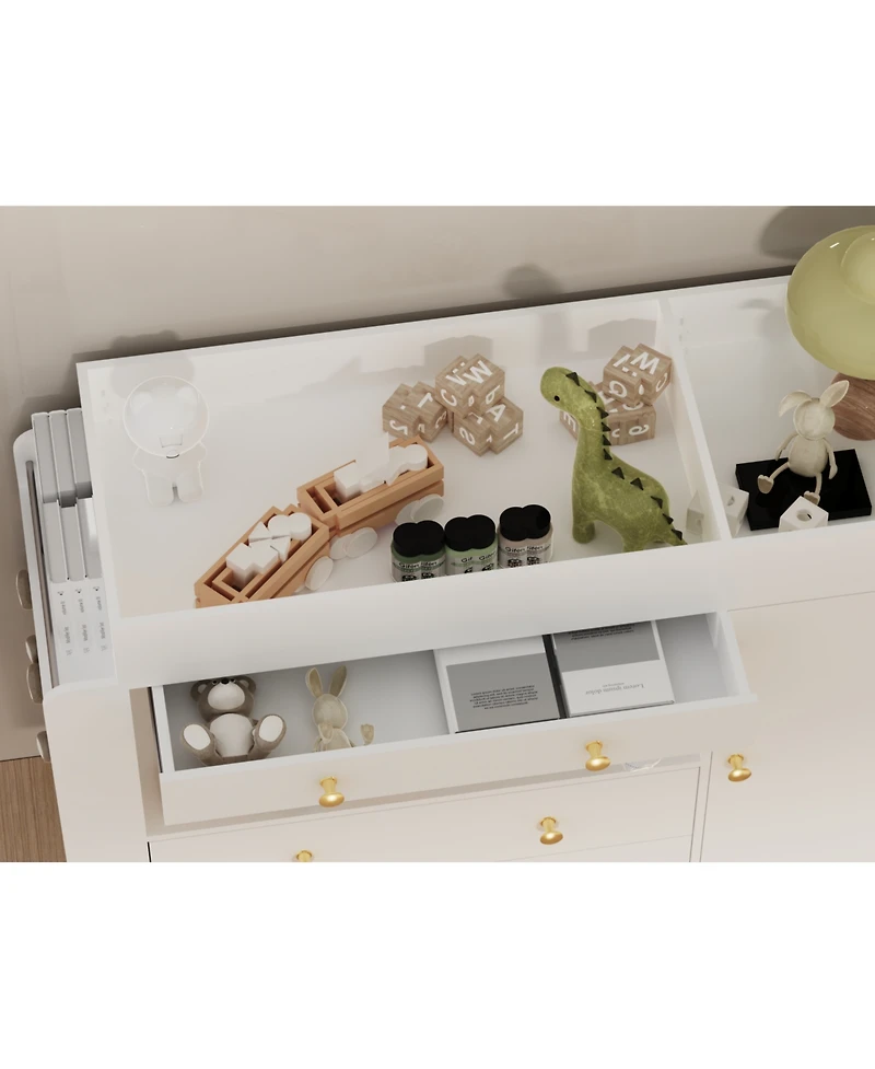 Streamdale Furniture Streamdale Modern Changing Table Dresser - 3 Drawers, White