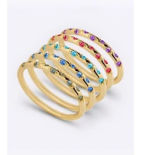 Mint & Lily Dainty Constellation Birthstone Ring Gold Plated Sterling Silver