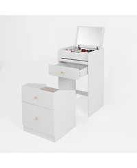 Streamdale Furniture White Vanity Desk with Mirror for Makeup