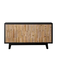 Streamdale Furniture Natural Wood Geometric 4-Door Storage Cabinet