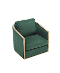 Streamdale Furniture Corduroy Swivel Barrel Chair for Living Room (Emerald