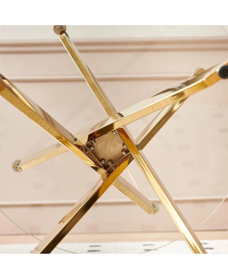 Streamdale Furniture Mid-Century Glass Top Dining Set