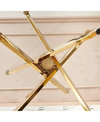 Streamdale Furniture Mid-Century Glass Top Dining Set