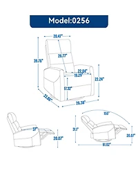 Streamdale Furniture Manual Recliner Chair with Rocker and Swivel in Fabric for Living Room