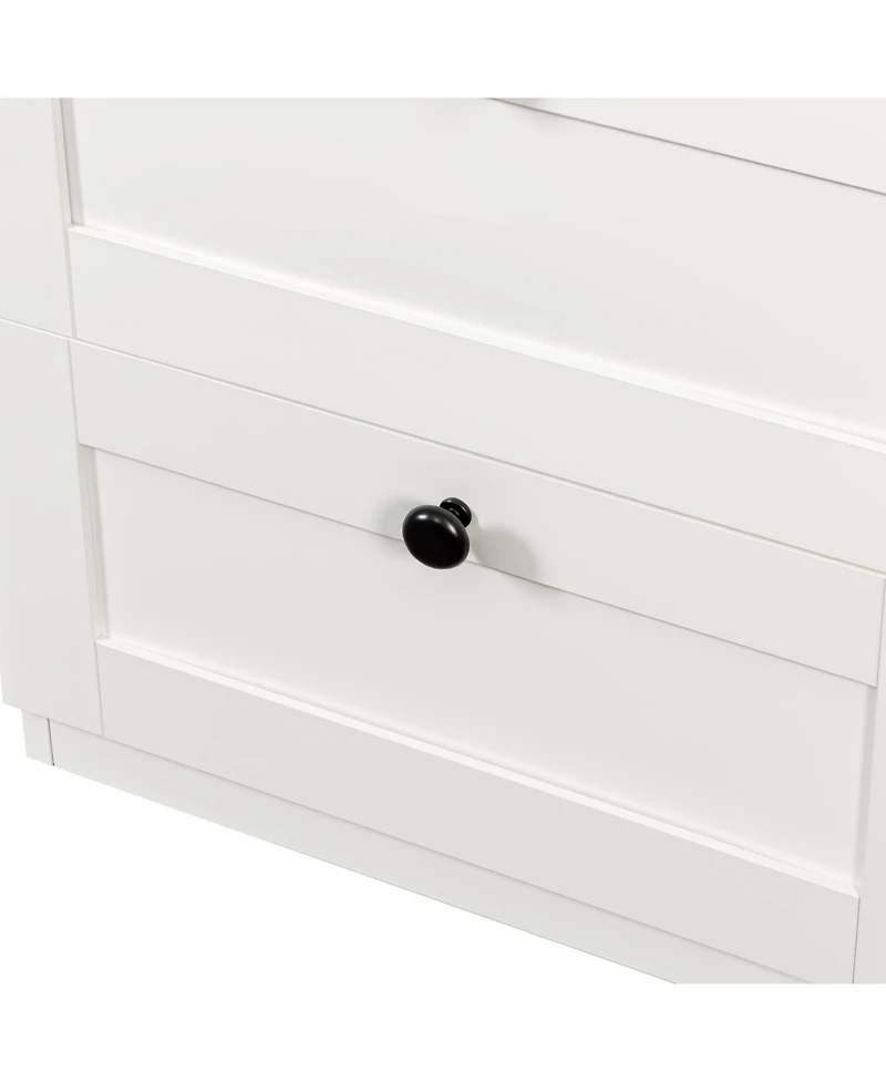 Streamdale Furniture 2-in-1 Coat Rack Nightstand with Drawer & Hooks