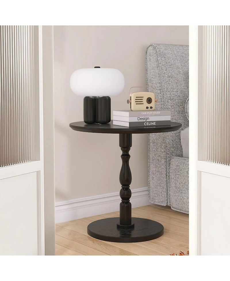 Streamdale Furniture 23" Black Round Accent Table - Modern Side/Nightstand