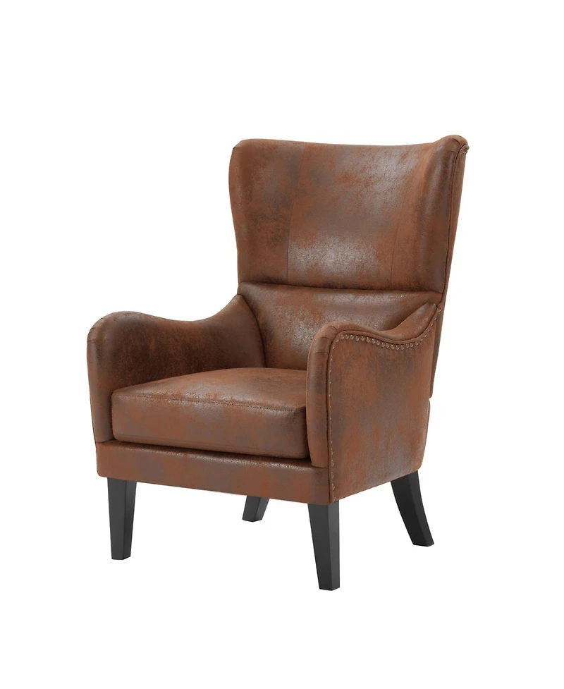 Streamdale Furniture Hi-back Studded Chair, Arm Chair, Living-room, Study and Bedroom ,Set of 2