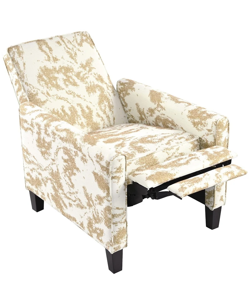 Streamdale Furniture 27.5" Recliner Chair, Solid Wood Legs, White & Yellow