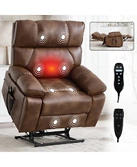 Streamdale Furniture Leatheraire Power Lift Recliner with Heat & Massage