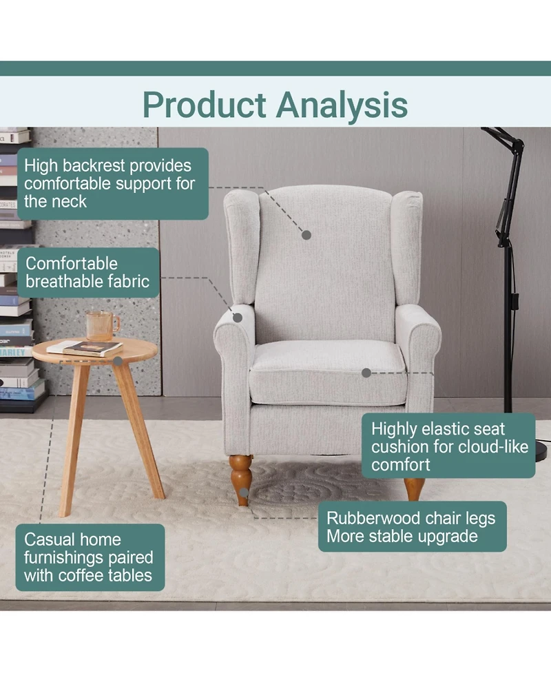 Streamdale Furniture Streamdale Vintage Armchair & Wood Coffee Table Set