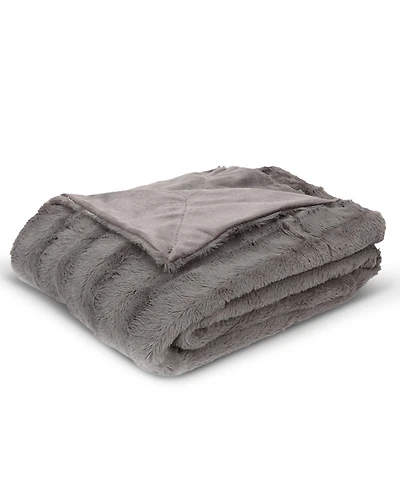 Cheer Collection Ultra Soft Faux Fur to Microplush Reversible Oversized Throw