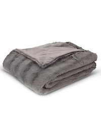 Cheer Collection Ultra Soft Faux Fur to Microplush Reversible Oversized Throw