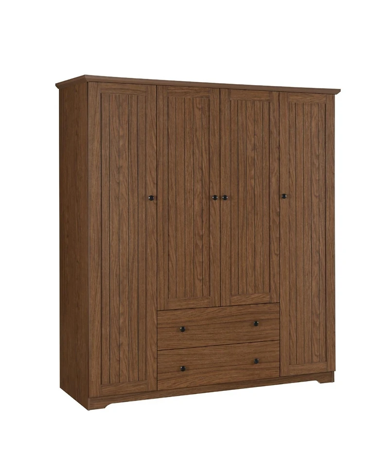 Streamdale Furniture 4 Door Wardrobe Armoire Closet with 2 Drawers