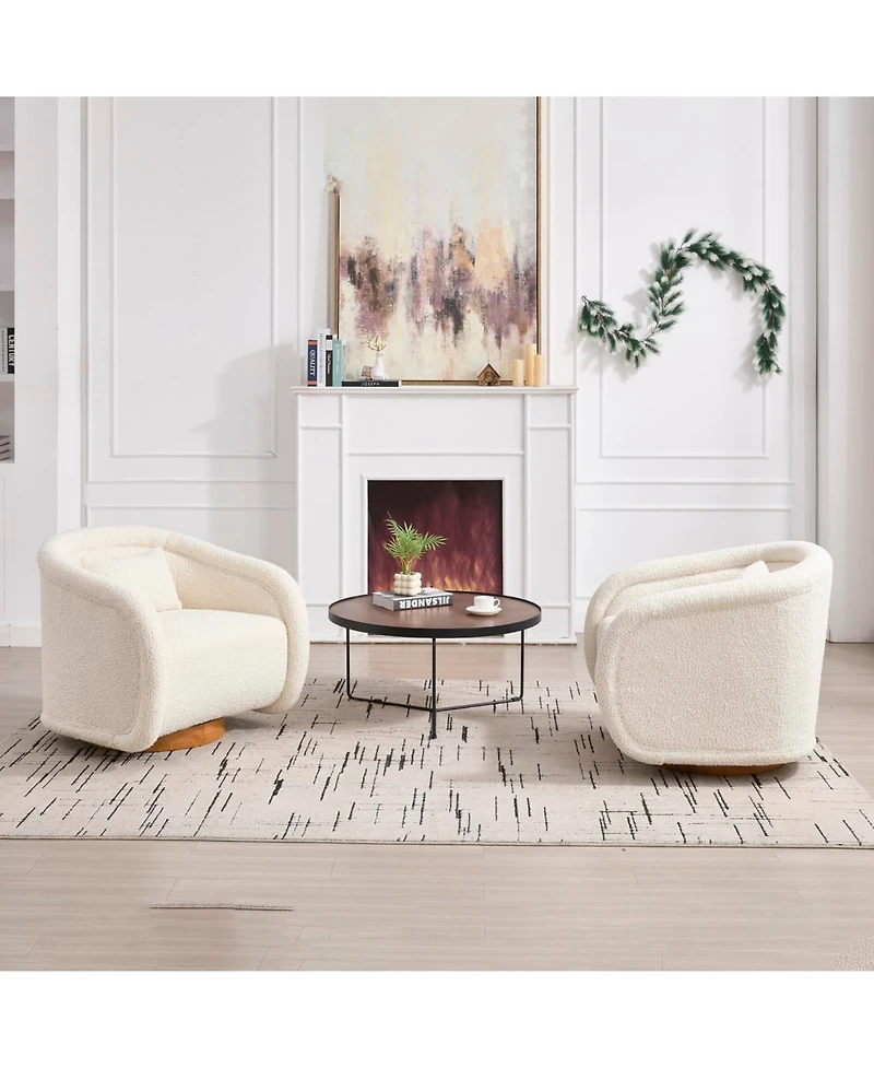 Streamdale Furniture Swivel Teddy Barrel Chair