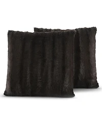 Cheer Collection Faux-Fur 2-Pack Decorative Pillows