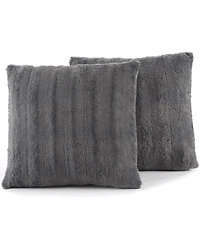 Cheer Collection Faux-Fur 2-Pack Decorative Pillows