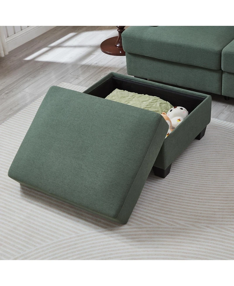 Streamdale Furniture Streamdale 86" L-Shaped Sectional Sofa with Ottoman