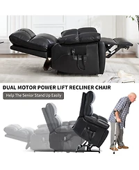 Streamdale Furniture Streamdale Leatheraire Power Lift Recliner with Heat & Massage