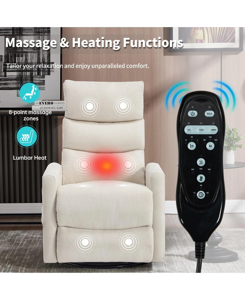 Streamdale Furniture Heat Massage Rocker Recliner Chair