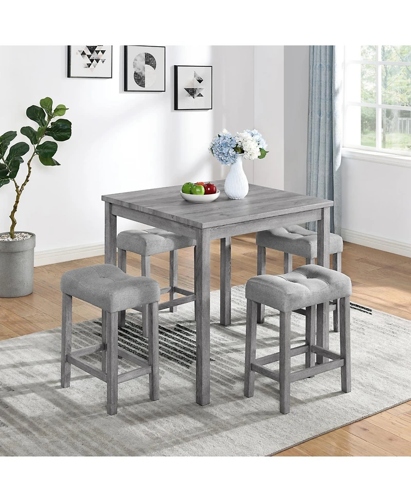 Streamdale Furniture Streamdale 5-Piece Industrial Dining/Bar Table & Chairs Set