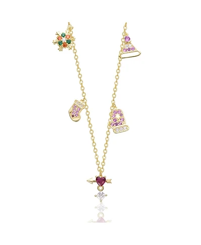 GiGiGirl Teens 14K Gold Plated Cubic Zirconia Charm Necklace