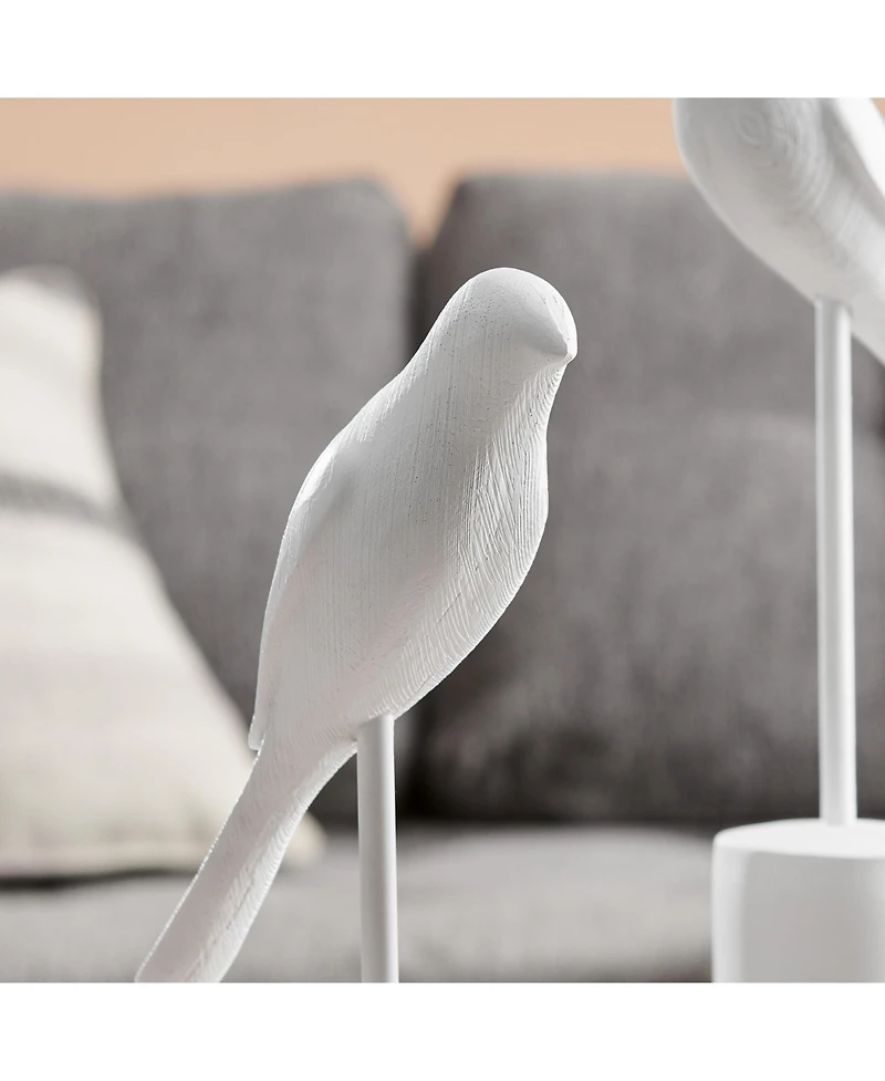 Danya B Ren Bird Perched White Sculptures - Set of 3