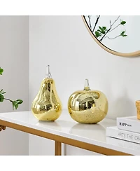Danya B Alloya 2 Piece Apple and Pear Glass Sculpture Set