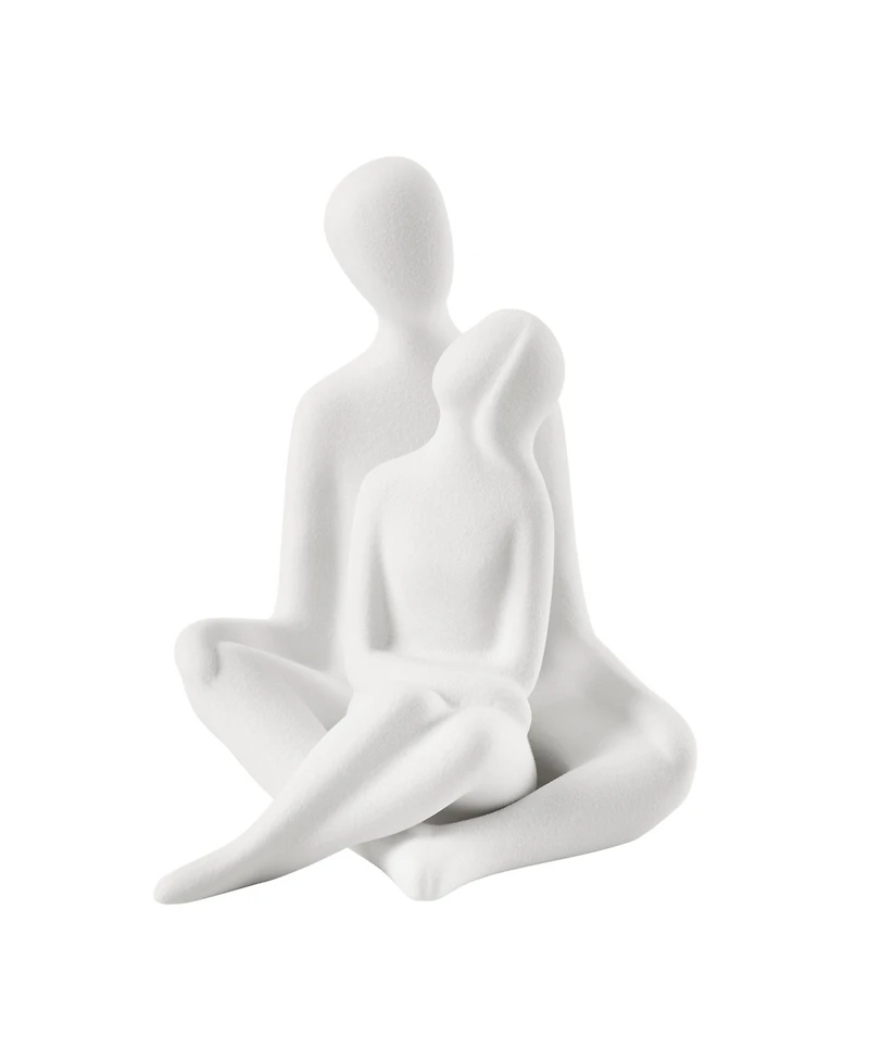 Danya B Hans White Abstract Sitting Couple Matte Ceramic Sculpture Set