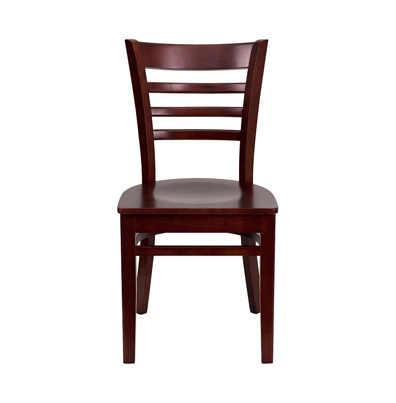 Emma+Oliver Ladder Back Wooden Restaurant Dining Chair