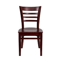 Emma+Oliver Ladder Back Wooden Restaurant Dining Chair