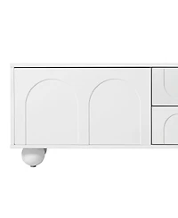 Streamdale Furniture Arched Door Tv Stand with Drawers for TVs up to 75", 5 Iron Legs