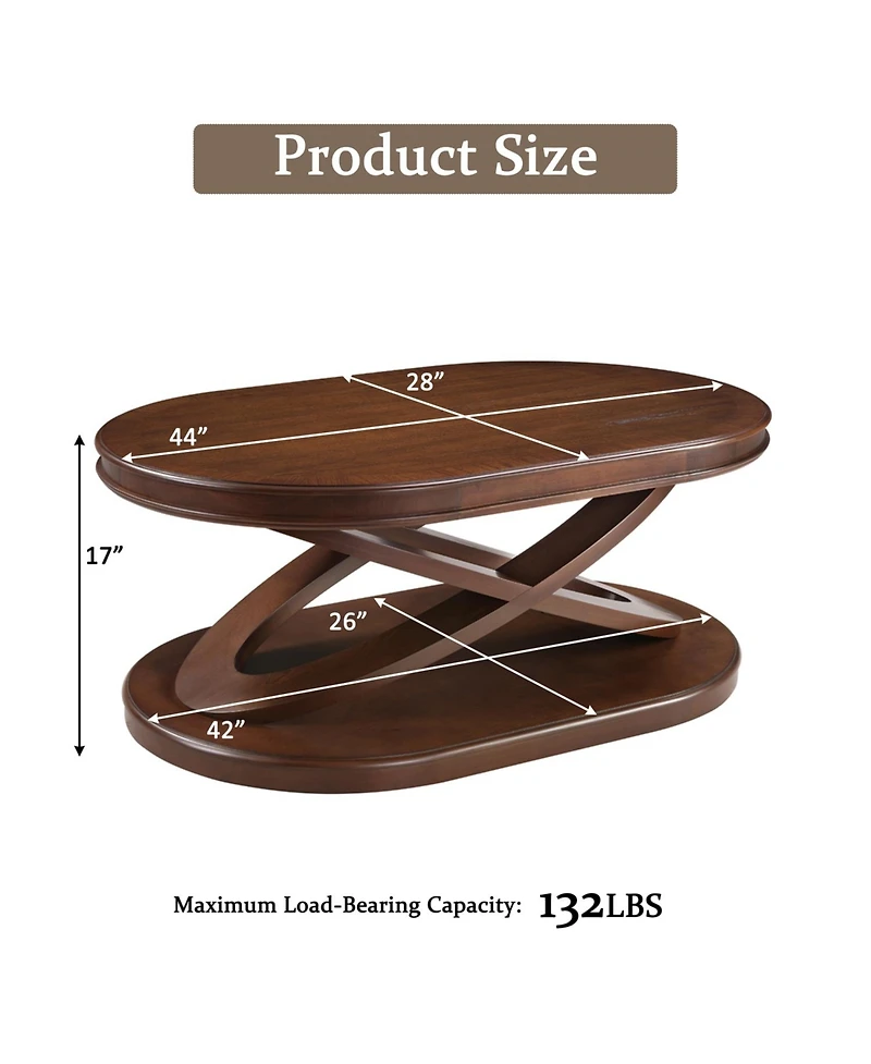 Streamdale Furniture Retro Coffee Table Set - Oval Coffee & Round End Tables