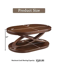 Streamdale Furniture Retro Coffee Table Set - Oval Coffee & Round End Tables