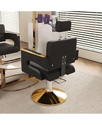 Streamdale Furniture Hydraulic Barber Chair - 360 Swivel, Reclining, Black & Gold