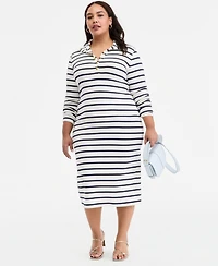 On 34th Trendy Plus Kerry Stripe Sailor Midi Dress, Macy's Exclusive