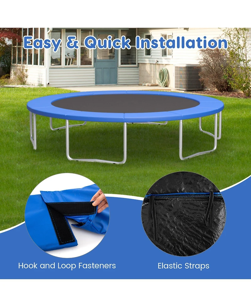 Gymax 12FT Trampoline Spring Cover w/Split Design Waterproof Surface Epe Foam Padding