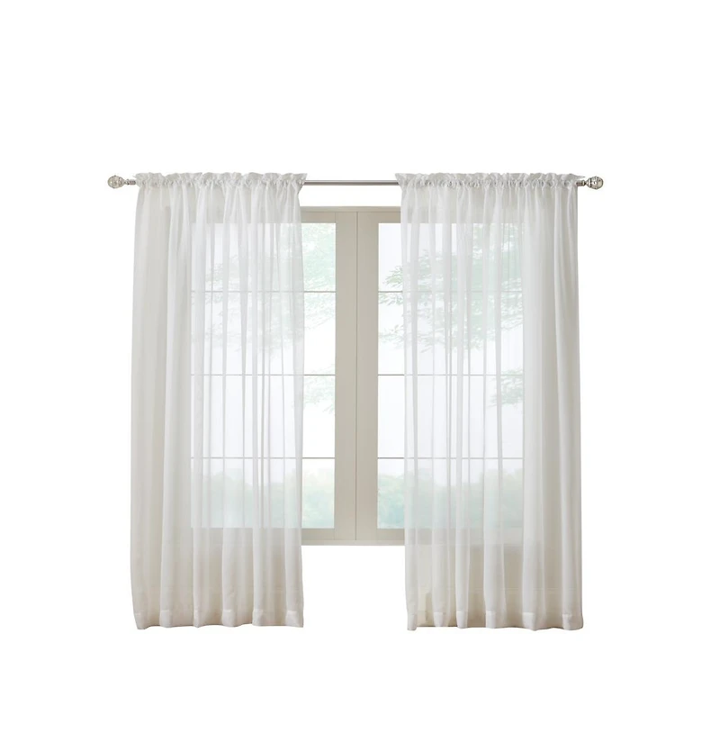 Habitat Rhapsody Voile Sheer Rod Pocket Light Filtering style Allows Natural Light Flow Curtain Panel 54" x 63" Shell