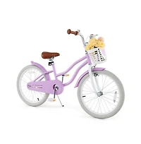 Hongge Kids Training Bike with Adjustable Seat Hand Brake Coaster Brake and Basket for Young Riders